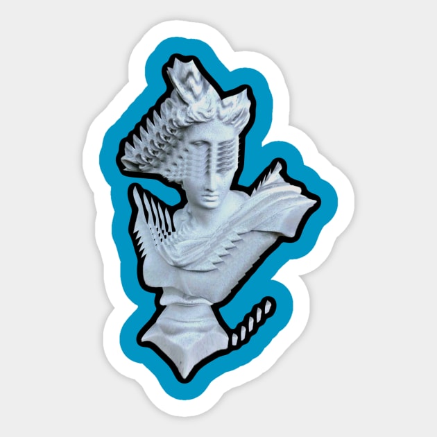 Glitched Vaporwave Statue #3 Sticker by Plasma